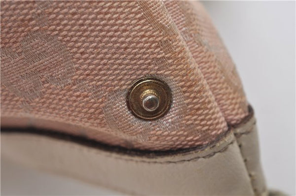Authentic GUCCI Abbey Shoulder Tote Bag GG Canvas Leather 141470 Pink 1856G