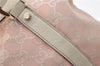 Authentic GUCCI Abbey Shoulder Tote Bag GG Canvas Leather 141470 Pink 1856G