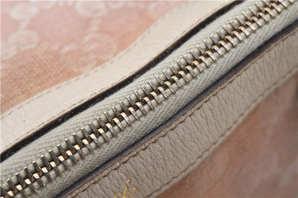 Authentic GUCCI Abbey Shoulder Tote Bag GG Canvas Leather 141470 Pink 1856G