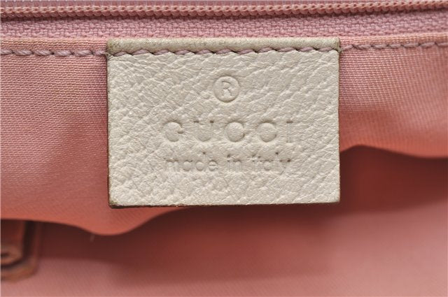 Authentic GUCCI Abbey Shoulder Tote Bag GG Canvas Leather 141470 Pink 1856G