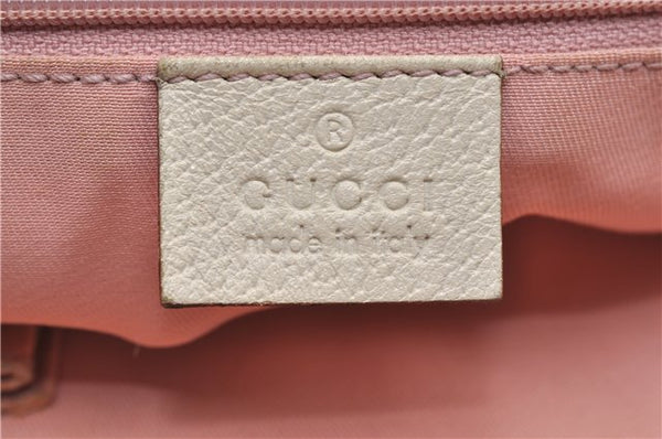 Authentic GUCCI Abbey Shoulder Tote Bag GG Canvas Leather 141470 Pink 1856G