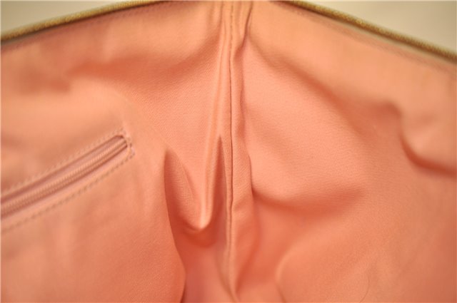 Authentic GUCCI Abbey Shoulder Tote Bag GG Canvas Leather 141470 Pink 1856G