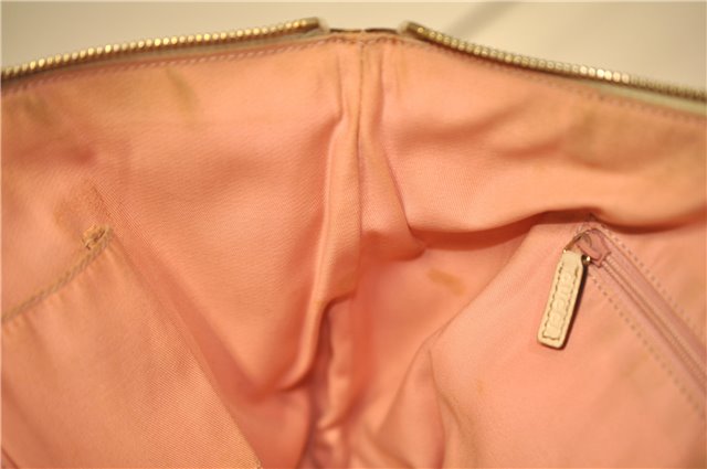 Authentic GUCCI Abbey Shoulder Tote Bag GG Canvas Leather 141470 Pink 1856G