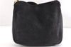 Authentic GUCCI Bamboo 2Way Hand Shoulder Bag Suede Leather Junk Black 1857G