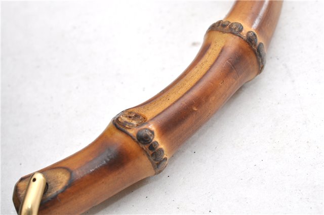 Authentic GUCCI Bamboo 2Way Hand Shoulder Bag Suede Leather Junk Black 1857G