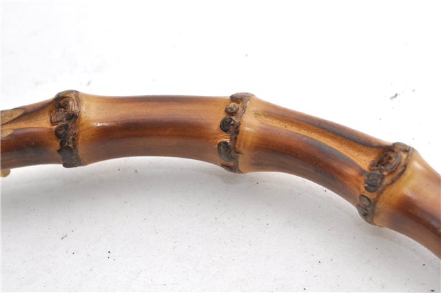 Authentic GUCCI Bamboo 2Way Hand Shoulder Bag Suede Leather Junk Black 1857G