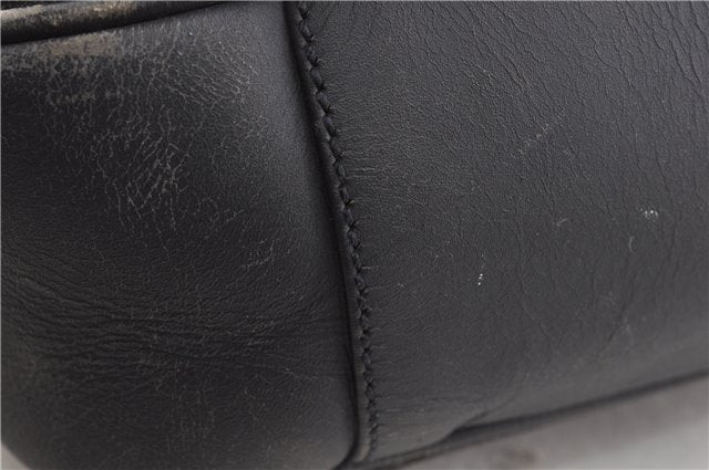 Authentic GUCCI Bamboo 2Way Hand Shoulder Bag Suede Leather Junk Black 1857G