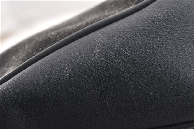 Authentic GUCCI Bamboo 2Way Hand Shoulder Bag Suede Leather Junk Black 1857G