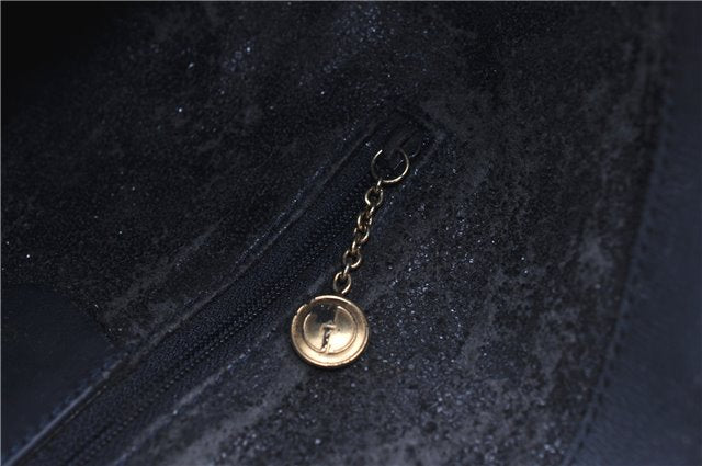 Authentic GUCCI Bamboo 2Way Hand Shoulder Bag Suede Leather Junk Black 1857G