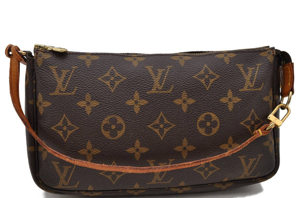 Authentic Louis Vuitton Monogram Pochette Accessoires Pouch M51980 LV 1858D