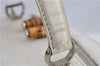 Authentic GUCCI Bamboo 2way Shoulder Hand Bag Purse Leather White Junk 1858G