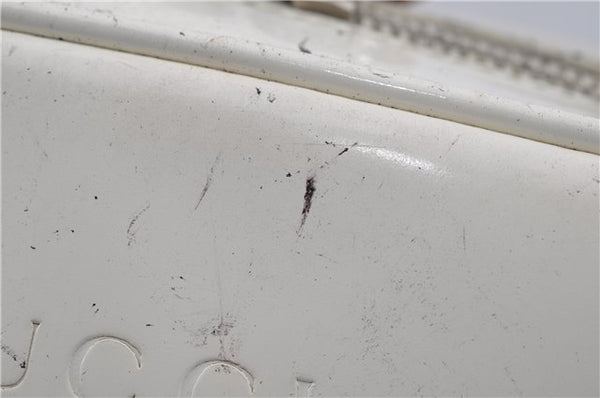 Authentic GUCCI Bamboo 2way Shoulder Hand Bag Purse Leather White Junk 1858G