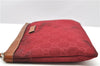 Authentic GUCCI Clutch Hand Bag Purse GG Nylon Leather 282071 Red 1859G