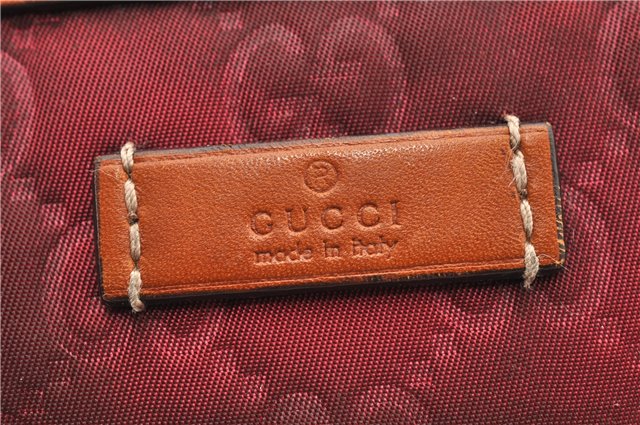Authentic GUCCI Clutch Hand Bag Purse GG Nylon Leather 282071 Red 1859G