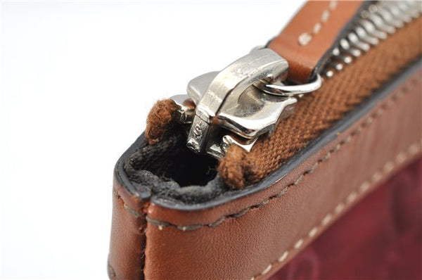 Authentic GUCCI Clutch Hand Bag Purse GG Nylon Leather 282071 Red 1859G