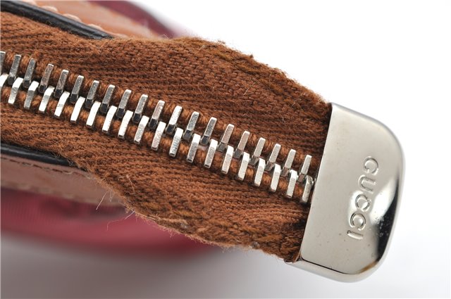 Authentic GUCCI Clutch Hand Bag Purse GG Nylon Leather 282071 Red 1859G