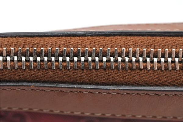 Authentic GUCCI Clutch Hand Bag Purse GG Nylon Leather 282071 Red 1859G