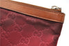 Authentic GUCCI Clutch Hand Bag Purse GG Nylon Leather 282071 Red 1859G