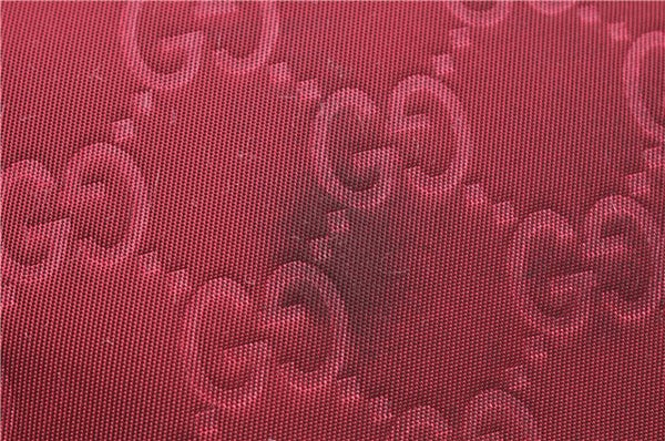 Authentic GUCCI Clutch Hand Bag Purse GG Nylon Leather 282071 Red 1859G
