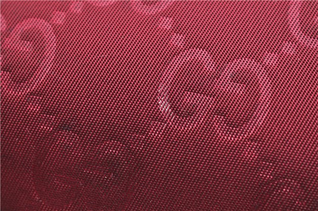 Authentic GUCCI Clutch Hand Bag Purse GG Nylon Leather 282071 Red 1859G