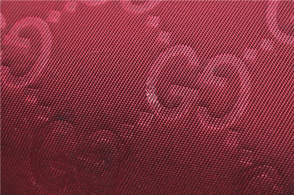 Authentic GUCCI Clutch Hand Bag Purse GG Nylon Leather 282071 Red 1859G