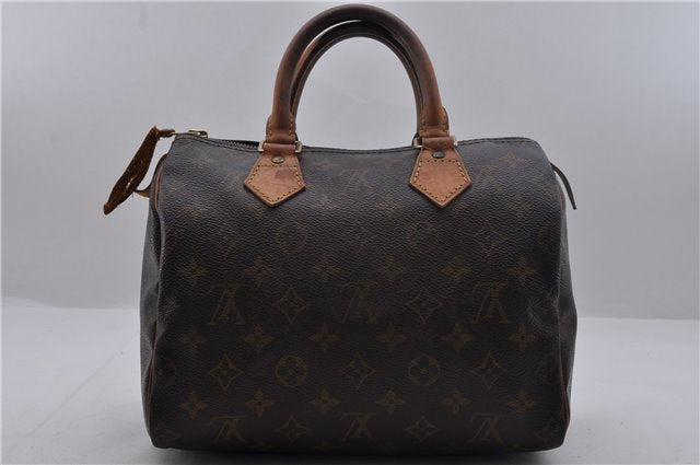 Authentic Louis Vuitton Monogram Speedy 25 Hand Bag M41528 LV 1860D