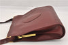 Authentic Cartier Must de Cartier Leather Shoulder Bag Purse Bordeaux Red 1862G