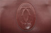 Authentic Cartier Must de Cartier Leather Shoulder Bag Purse Bordeaux Red 1862G