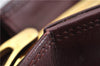 Authentic Cartier Must de Cartier Leather Shoulder Bag Purse Bordeaux Red 1862G