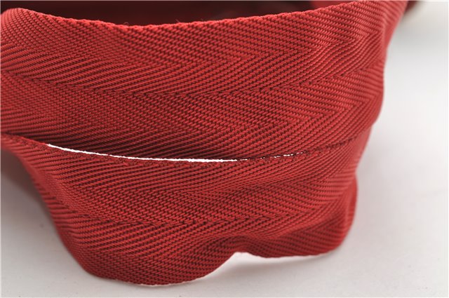 Authentic PRADA Sports Canvas Nylon Shoulder Tote Bag Beige Red 1868E