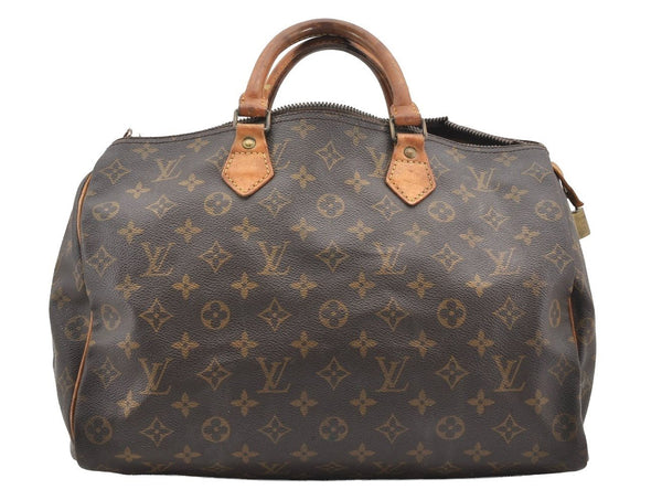 Authentic Louis Vuitton Monogram Speedy 35 Hand Boston Bag M41524 Junk 1868I