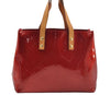 Authentic Louis Vuitton Vernis Reade PM Hand Bag Red M91088 LV 1869I