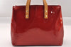 Authentic Louis Vuitton Vernis Reade PM Hand Bag Red M91088 LV 1869I