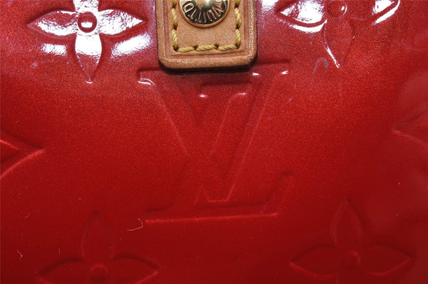 Authentic Louis Vuitton Vernis Reade PM Hand Bag Red M91088 LV 1869I