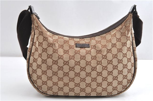Authentic GUCCI Shoulder Cross Body Bag GG Canvas Leather 122790 Brown 1871G