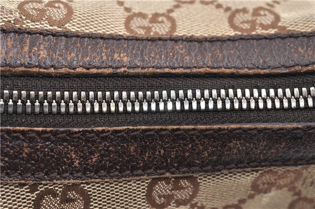Authentic GUCCI Shoulder Cross Body Bag GG Canvas Leather 122790 Brown 1871G