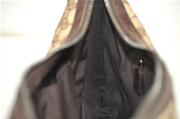 Authentic GUCCI Shoulder Cross Body Bag GG Canvas Leather 122790 Brown 1871G