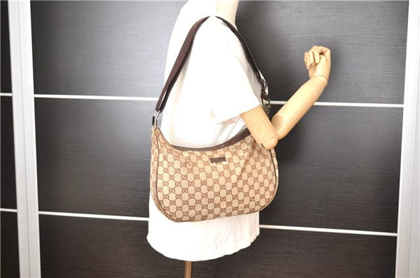Authentic GUCCI Shoulder Cross Body Bag GG Canvas Leather 122790 Brown 1871G