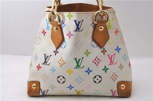 Auth Louis Vuitton Monogram Multicolor Audra Tote Hand Bag White M40047 LV 1872D