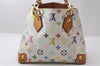 Auth Louis Vuitton Monogram Multicolor Audra Tote Hand Bag White M40047 LV 1872D