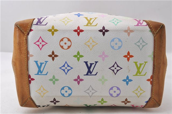 Auth Louis Vuitton Monogram Multicolor Audra Tote Hand Bag White M40047 LV 1872D