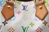 Auth Louis Vuitton Monogram Multicolor Audra Tote Hand Bag White M40047 LV 1872D