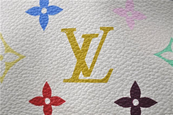 Auth Louis Vuitton Monogram Multicolor Audra Tote Hand Bag White M40047 LV 1872D