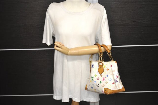 Auth Louis Vuitton Monogram Multicolor Audra Tote Hand Bag White M40047 LV 1872D