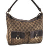 Authentic GUCCI Abbey Shoulder Hand Bag GG Canvas Leather 153025 Brown 1872G