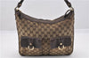 Authentic GUCCI Abbey Shoulder Hand Bag GG Canvas Leather 153025 Brown 1872G