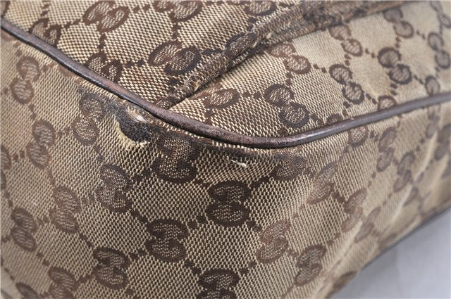 Authentic GUCCI Abbey Shoulder Hand Bag GG Canvas Leather 153025 Brown 1872G