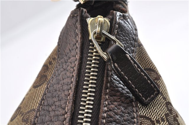 Authentic GUCCI Abbey Shoulder Hand Bag GG Canvas Leather 153025 Brown 1872G
