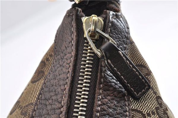 Authentic GUCCI Abbey Shoulder Hand Bag GG Canvas Leather 153025 Brown 1872G