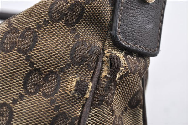 Authentic GUCCI Abbey Shoulder Hand Bag GG Canvas Leather 153025 Brown 1872G